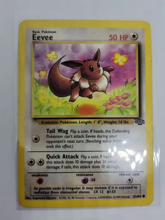 Eevee #51//64 Jungle Common Pokemon 1999 TCG Card