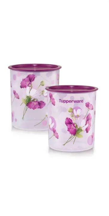 Tupperware Royale Bloom One Touch Canister Medium (2) 3.0L
