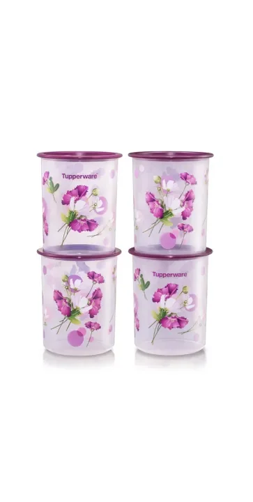 Tupperware Royale Bloom One Touch Canister Junior (4) 1.25L