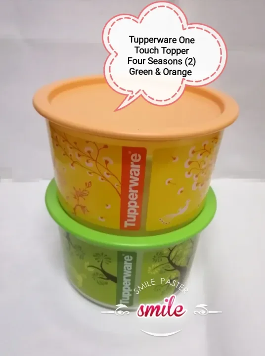 Tupperware One Touch Topper Four Seasons (2)Green & Orange