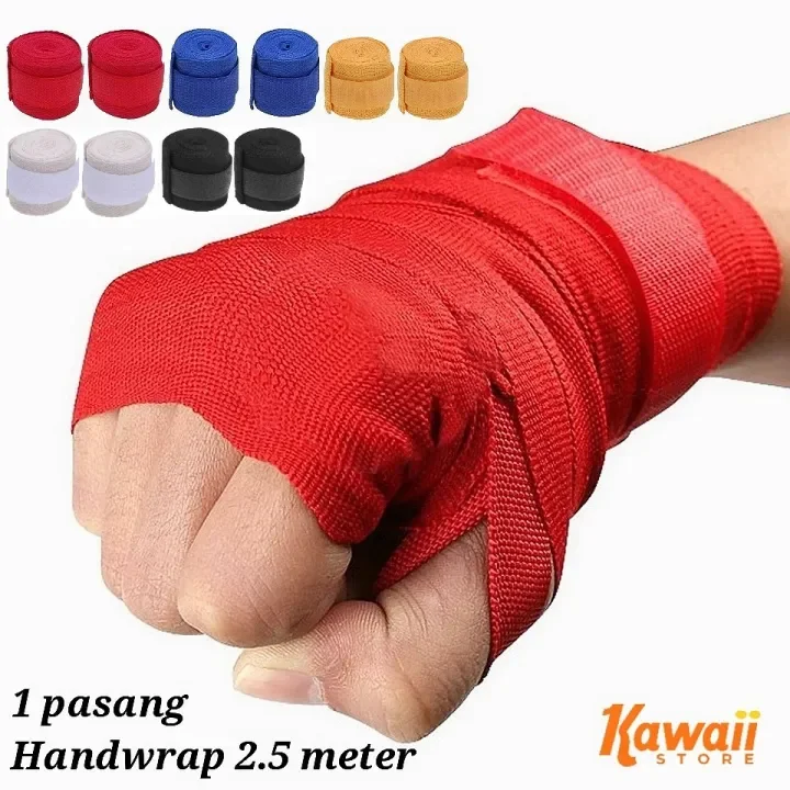 Handwrap Bandage Hand Wrap Muay Thai Boxing 2 5 Meter Sepasang Lazada Indonesia