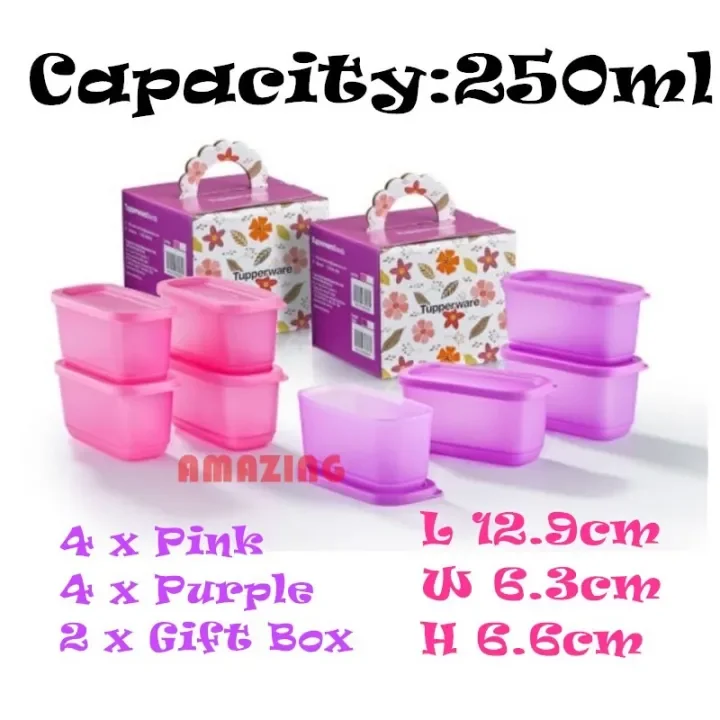 Tupperware Sweet Trinkets Gift Set Purple/Pink Free Gift Box
