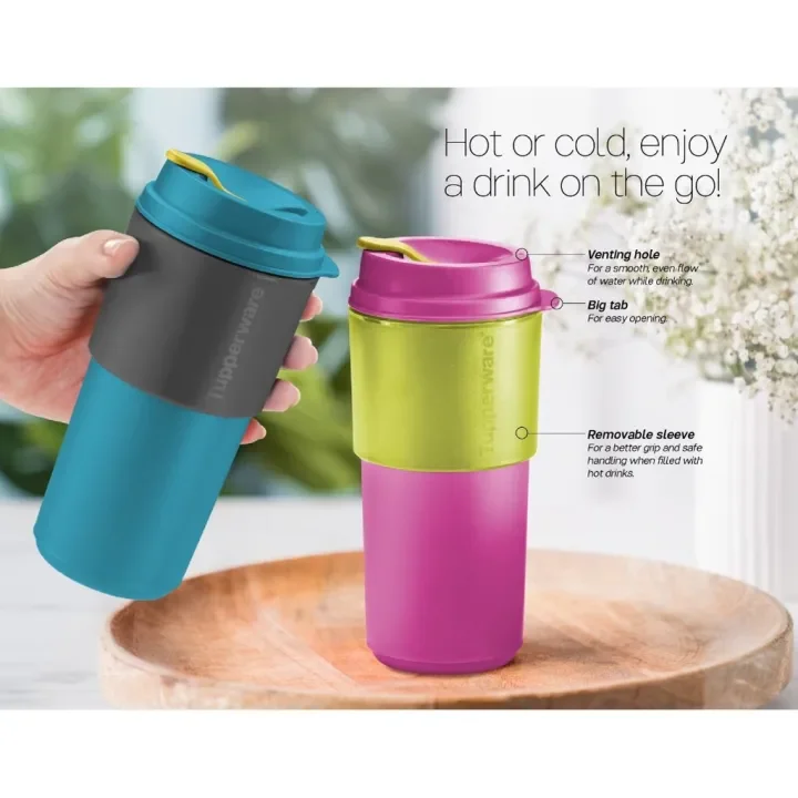 Tupperware Coffee To Go (1) 490ml - Blue or Pink