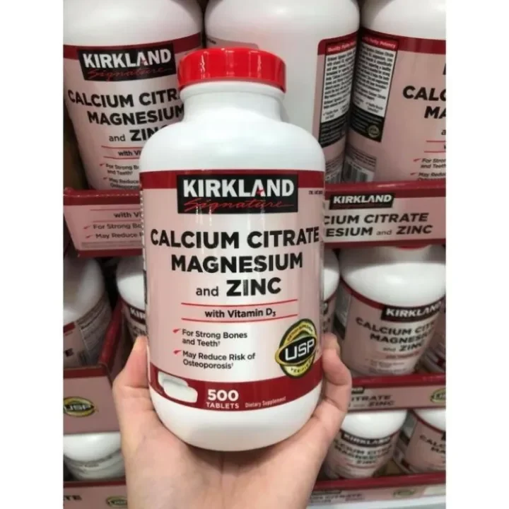[HCM]Viên uống Canxi Magie và Kẽm Vitamin D3 - Calcium Citrate Magnesium and Zinc with Vitamin D3- 500 viên của Kirkland Mỹ
