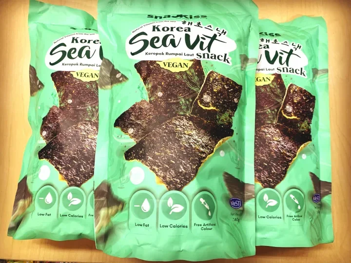 Vegan Snackiss Korea Sea Vit Seaweed Snack Keropok Rumpai Laut 60g Lazada