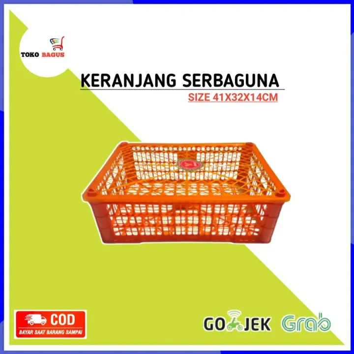 Keranjang Plastik Persegi Serbaguna Bekas Packing Buah Jeruk Harga Grosir