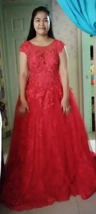 debut gown red