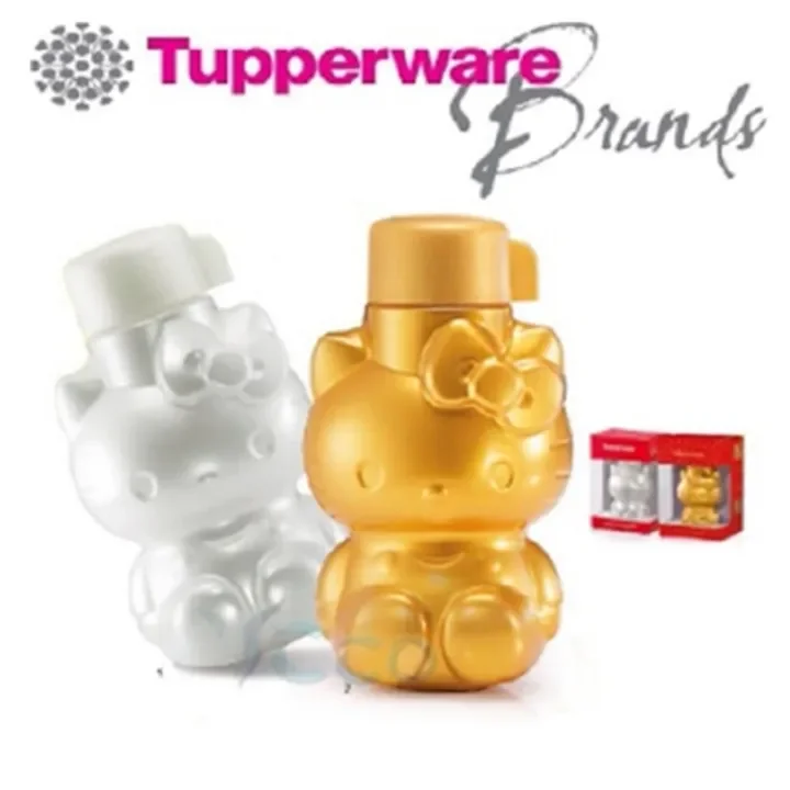 Tupperware Hello Kitty Eco Bottle (2pc) *425ml Gold N Pearl/ botol air