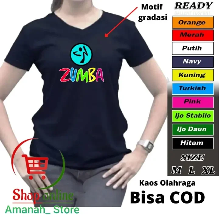 Kaos Olahraga Wanita Desain Gradasi Atasan Baju Senam Aerobik Fitness Cewek Lazada Indonesia