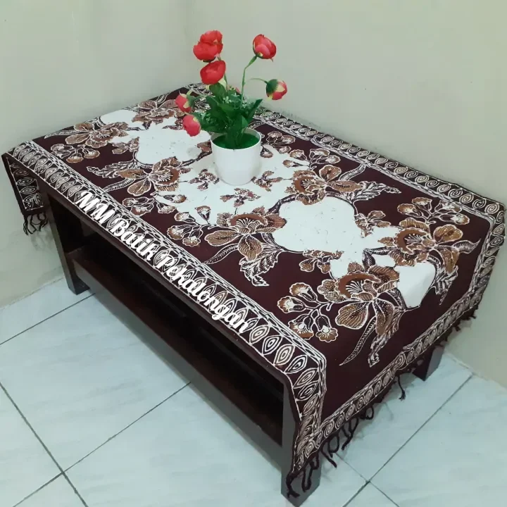Taplak Meja Batik Cap Motif Bunga Lazada Indonesia