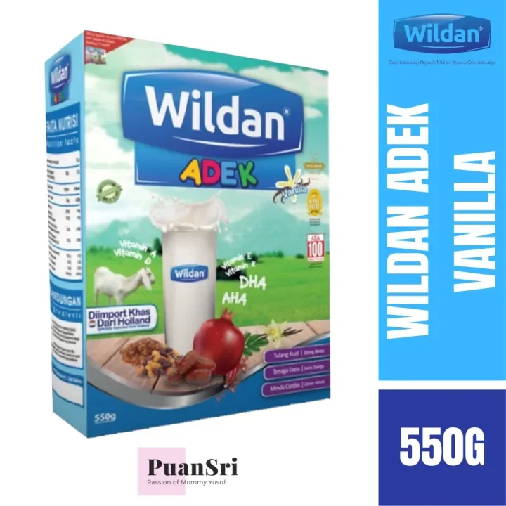 Wildan Adek Vanilla 550g Perisa Vanila Wildan Susu Kambing Untuk Kanak Kanak Goat