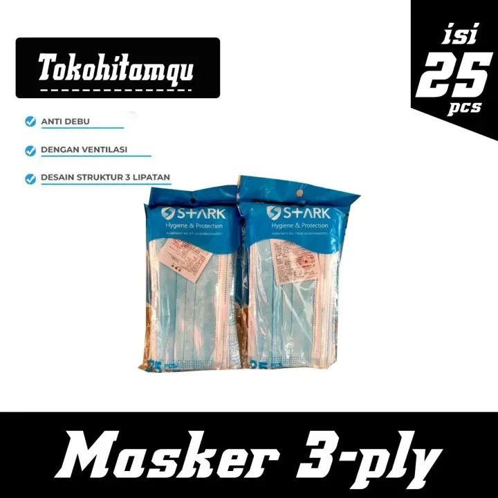 Masker Kesehattan S Ark Warna Biru Isi 25pcs Hygiene Protection Lazada Indonesia