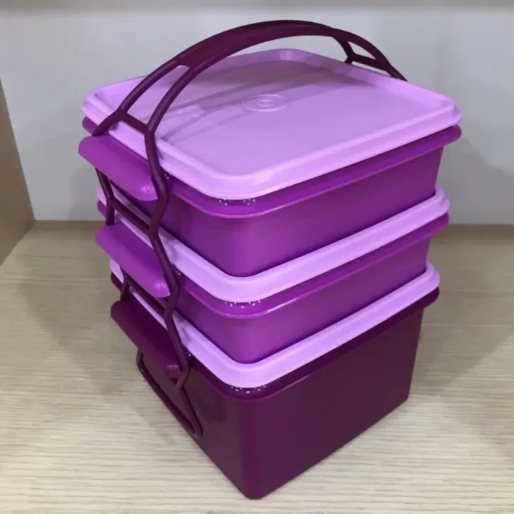 Tupperware Triffin Delight Set with Cariolier Double Deep 1.7L Small Goody Box 790ml