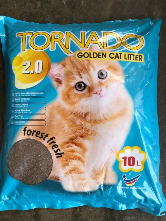 Tornado Pasir Kucing Murah 10 Litter (Forest Fresh)Formula Baru