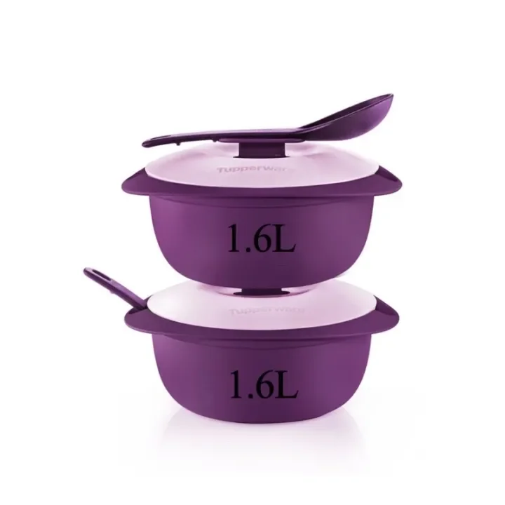 Tupperware Purple Royale Round Server with Serving Spoon 1.6L