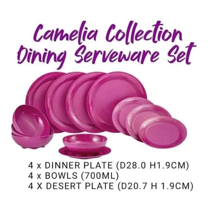READY STOCK Tupperware Camelia Collection Dining Serveware Set (12 piece)