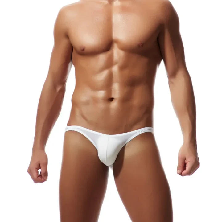 Hong Kong Hb Underwear Men S Pure Color Ice Silk Breathable Sexy 3d Convex Quick Drying Big Bag Small Briefs Low Waist Pink Lazada