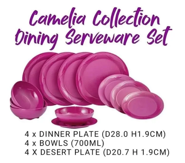 Tupperware Camellia Dining Set (12pcs)