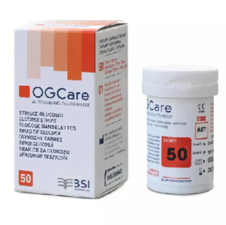 [HCM]Que Thử đường huyết OG CARE (Hộp 50 que) chính hãng xuất sứ Italy-Dùng cho các dòng máy đo đường huyết Ogcare